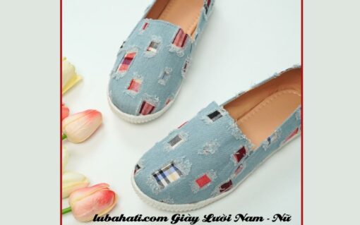 Giày Lười Nữ Slip On Vải Đế Bằng Mềm Mại Thoải Mái Thoáng Khí